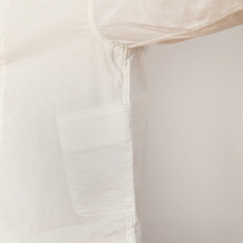 Cotton x Linen Patchwork KATMANDU Shirt 23' - White - Image 11