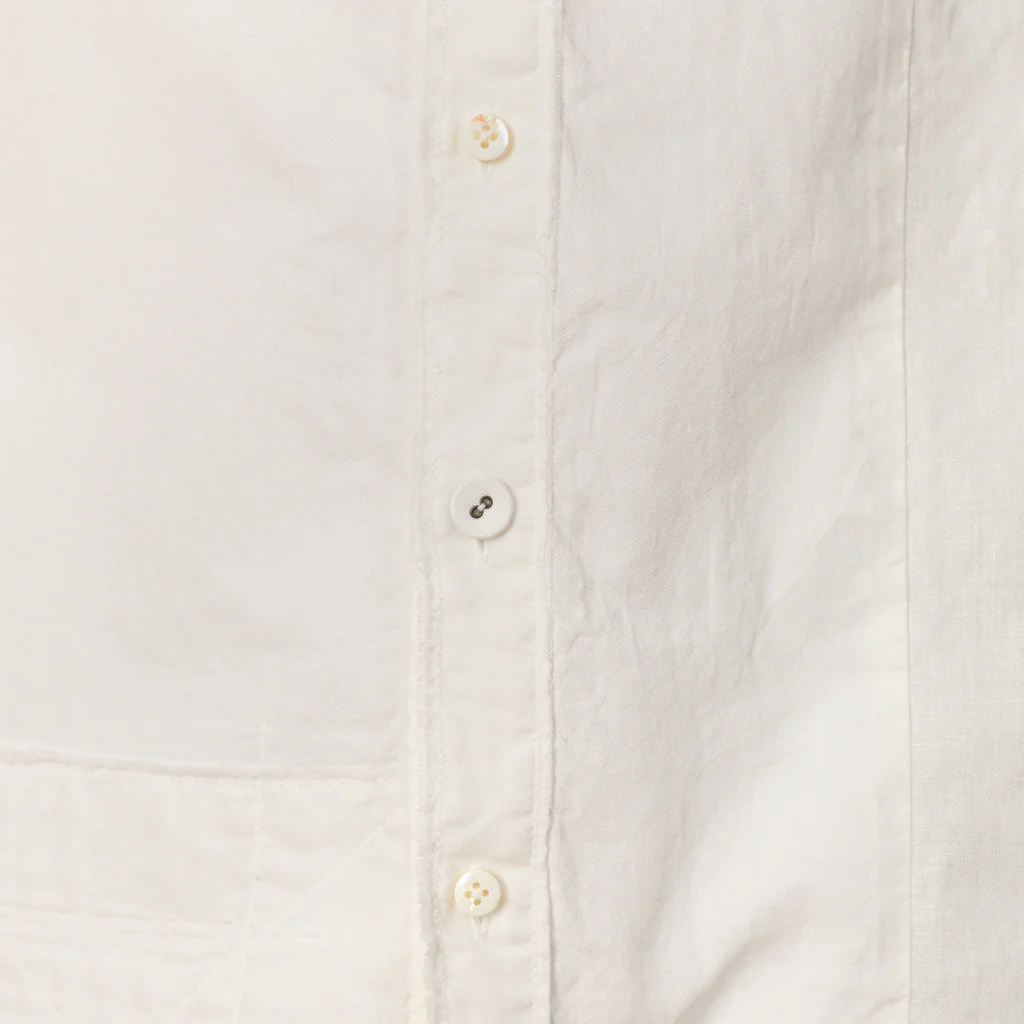 Cotton x Linen Patchwork KATMANDU Shirt 23' - White - Image 6