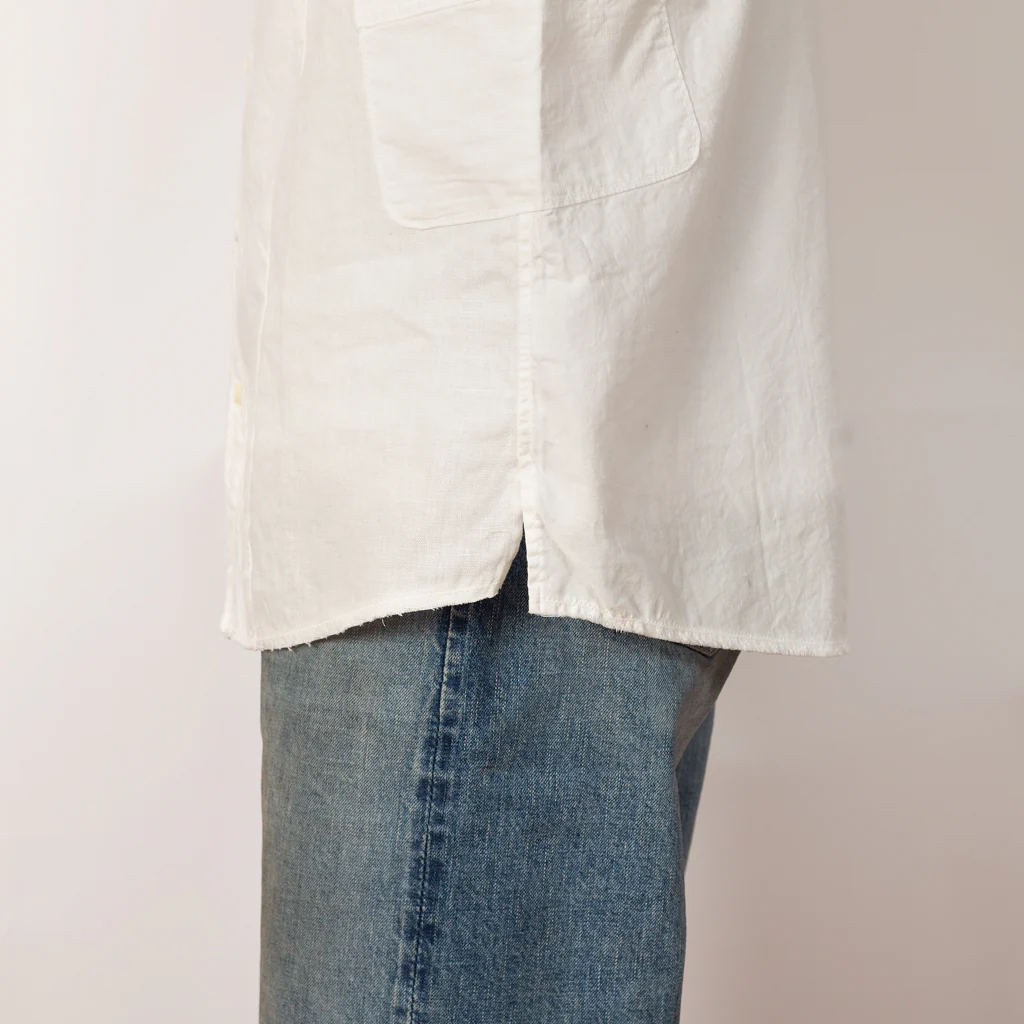 Cotton x Linen Patchwork KATMANDU Shirt 23' - White - Image 7