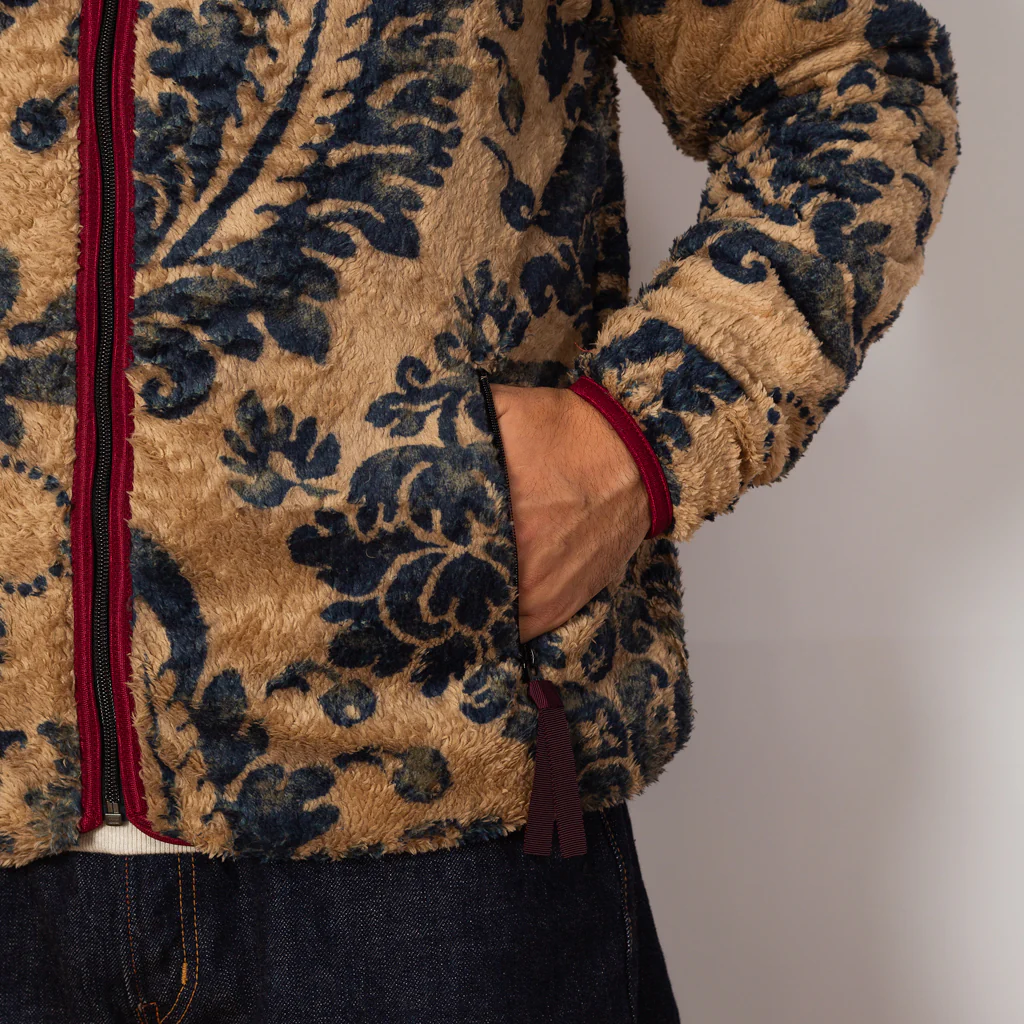 Damask Fleece Zip Blouson - Beige - Image 10