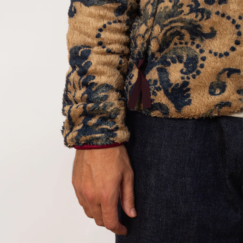 Damask Fleece Zip Blouson - Beige - Image 11