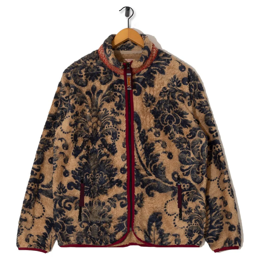 Damask Fleece Zip Blouson - Beige - Image 12