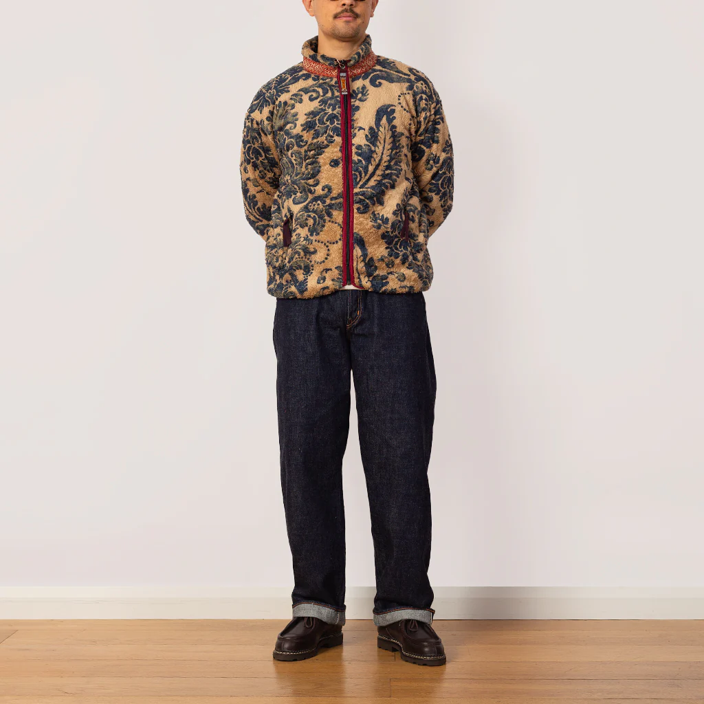 Damask Fleece Zip Blouson - Beige - Image 3