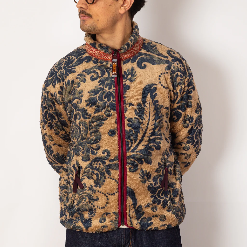 Damask Fleece Zip Blouson - Beige - Image 4