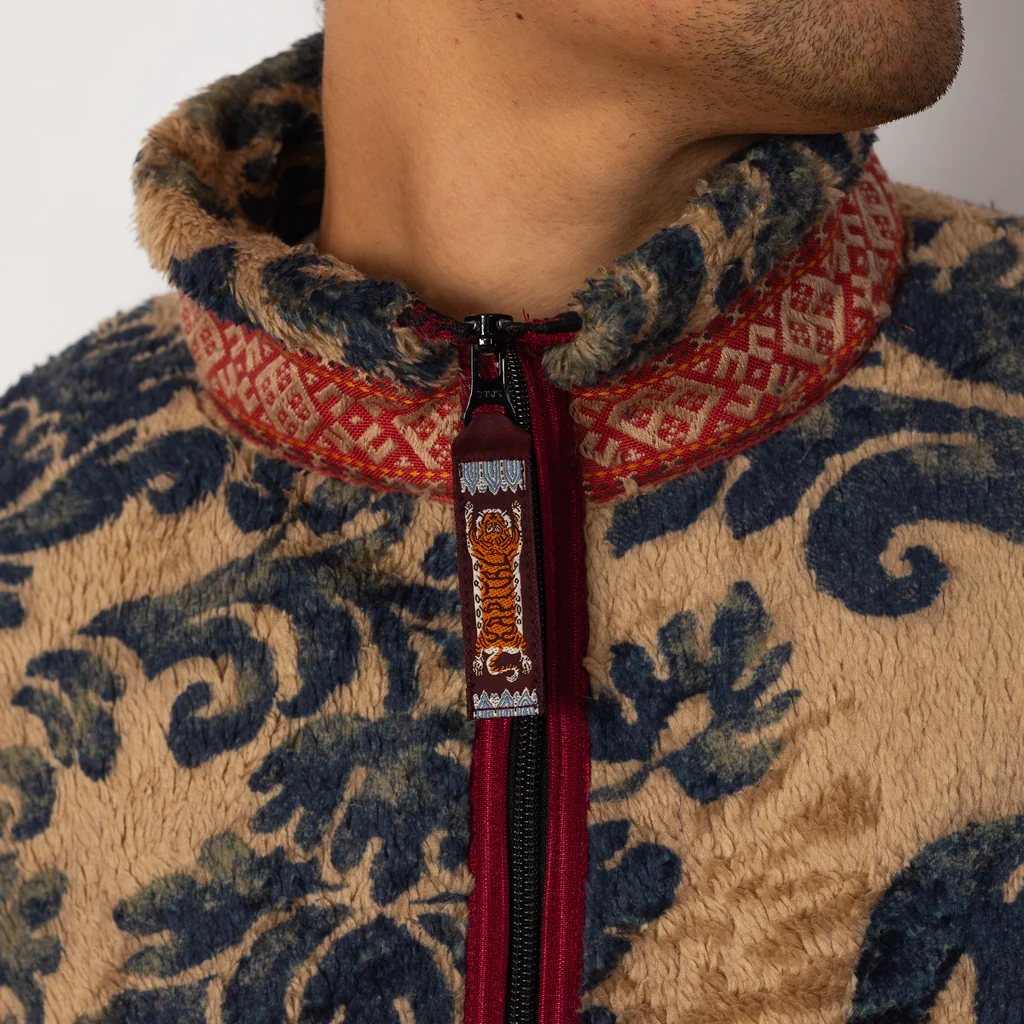 Damask Fleece Zip Blouson - Beige - Image 5