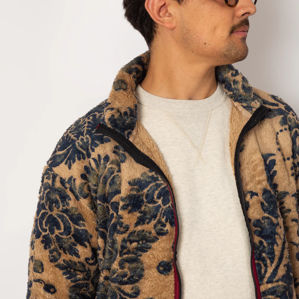 Damask Fleece Zip Blouson - Beige - Image 6