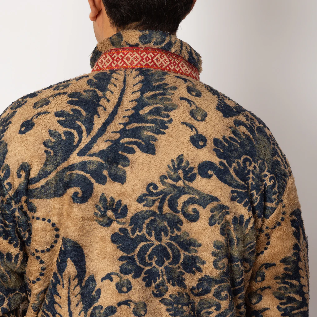 Damask Fleece Zip Blouson - Beige - Image 8