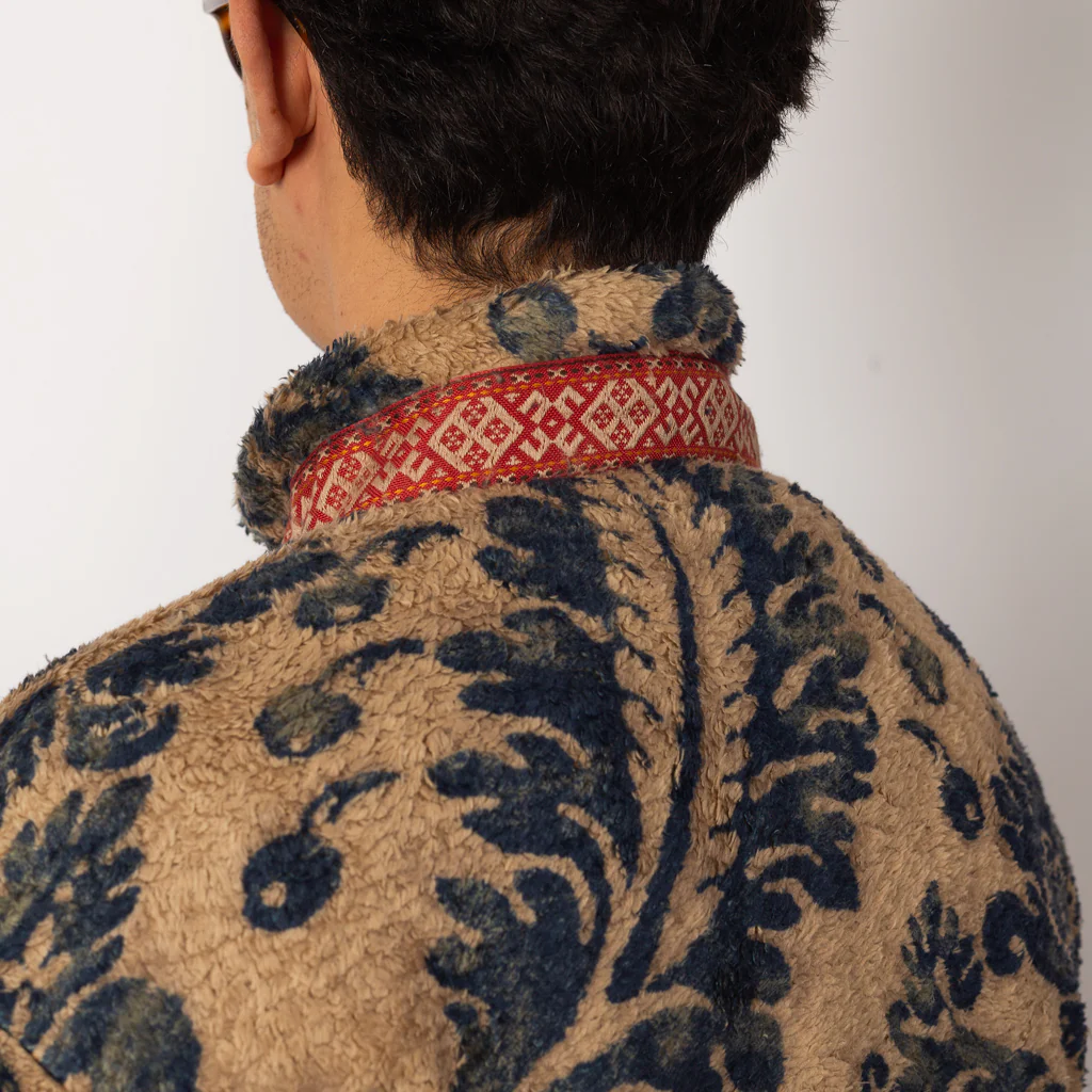 Damask Fleece Zip Blouson - Beige - Image 9