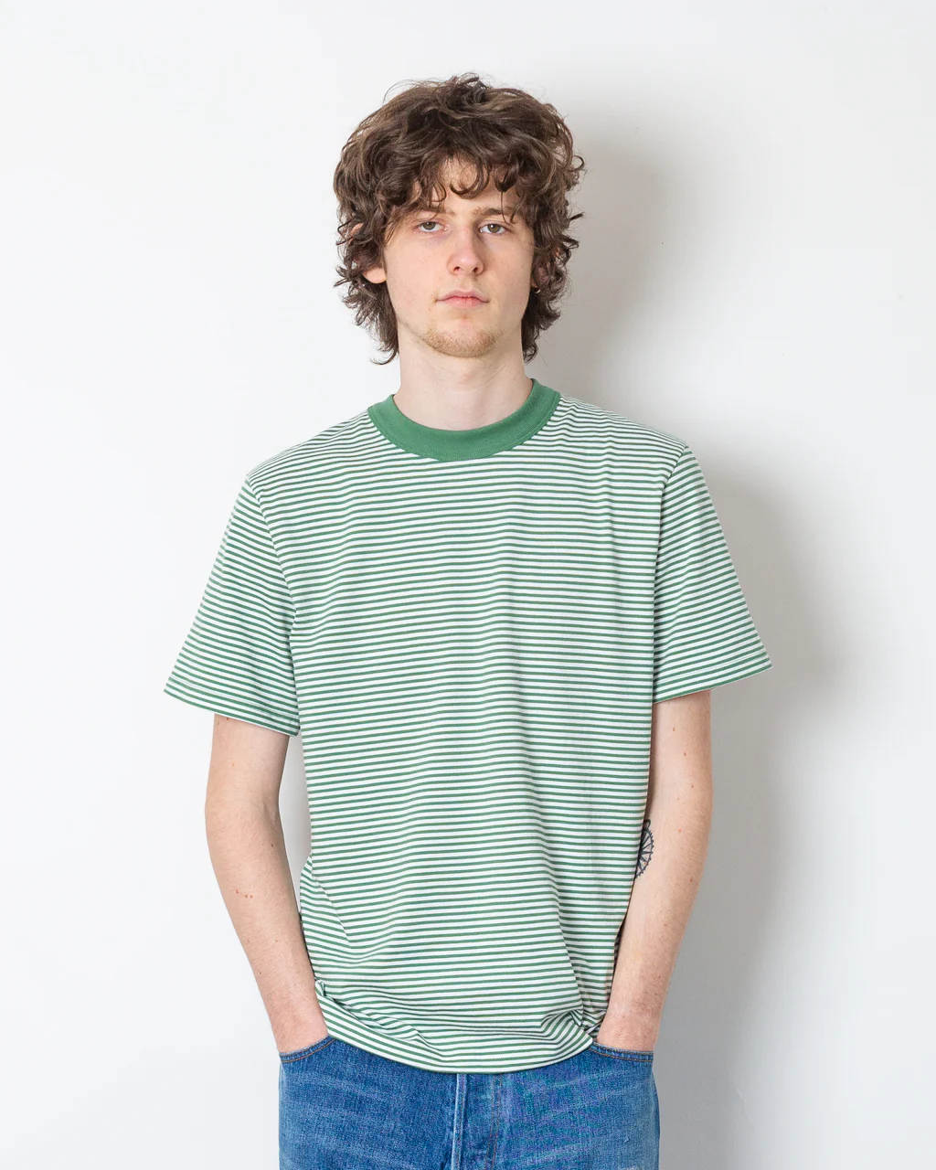 Heritage Stripe T-Shirt - Ivy/Blanc - Image 3