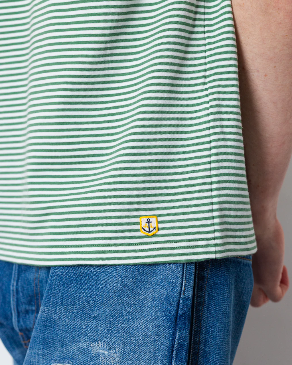 Heritage Stripe T-Shirt - Ivy/Blanc - Image 5